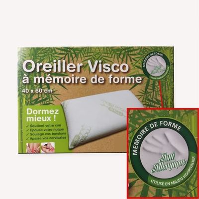 Oreiller Ergonomique Cervical 40x60 (GARANTIE) Oreiller Memoire Forme 40x60 Cervicales Douloureuses, Soulager Douleurs Soutien Sommeil Réparateur Pillow Mémoire de Forme Viscoélastique Coussin Ferme