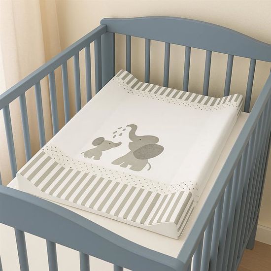Matelas à Langer Rotho Babydesign Bella Bambina | Motif Éléphants - 85x72cm - Imperméable Et Lavable