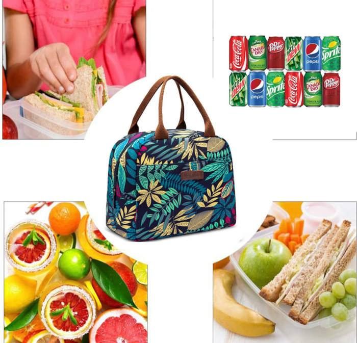 Sac Isotherme Repas Pour Femme Et Enfant - Lunch Box Velours Côtelé Rose, Dimensions 25,5x21x17 Cm