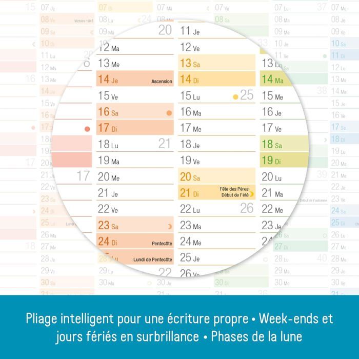 Häfft® Calendrier mural 2026 A3 en italien (29,7 x 42 cm) plié Rainbow, planning avec jours fériés d´Italie extra A4 - durable & respectueux du climat