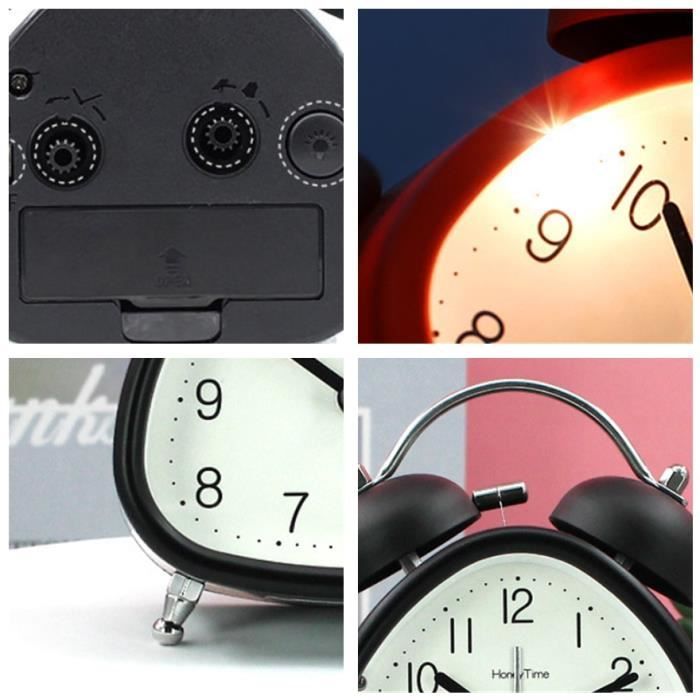 Réveil Double Cloche Rétro Iwobi - Analogique Silencieux Pour Chambre
