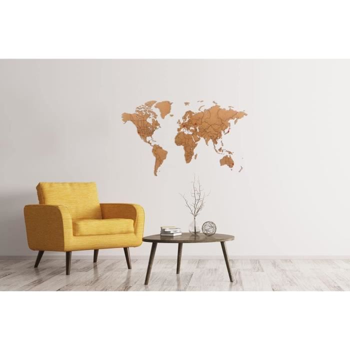 Grande Carte Du Monde En Vinyle Autocollant Mural Carte Géographique