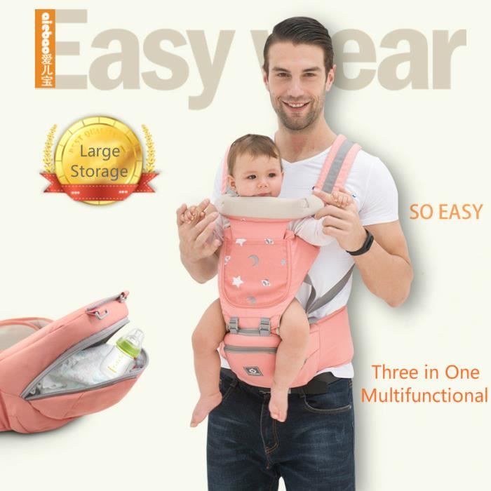Porte-bébé ergonomique kangourou de 0 à 36 mois, écharpe enveloppante pour  le voyage