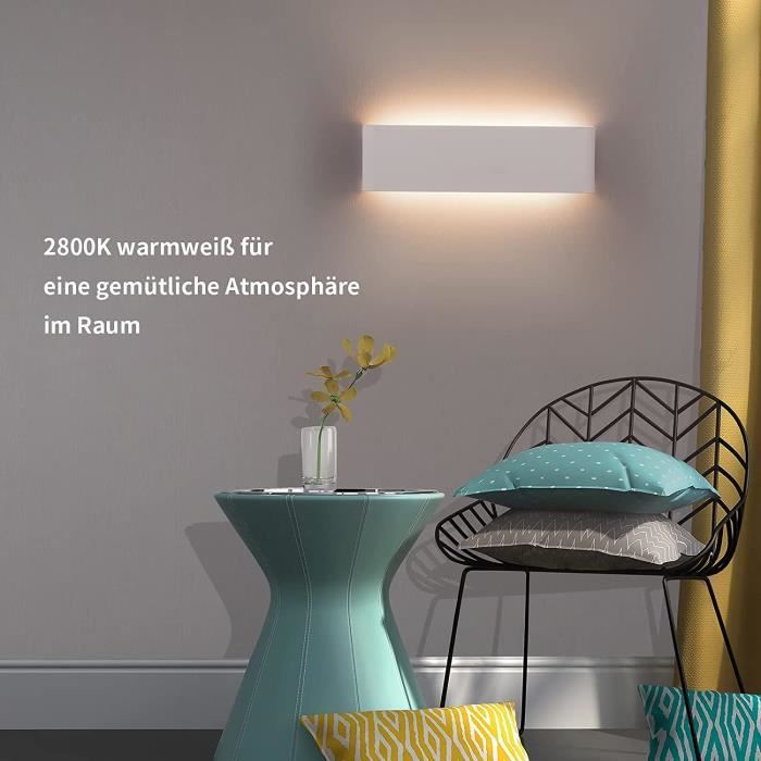 2 PCS Applique Murale LED IP65 3000K - Lampe Murale Moderne Intérieur Extérieur