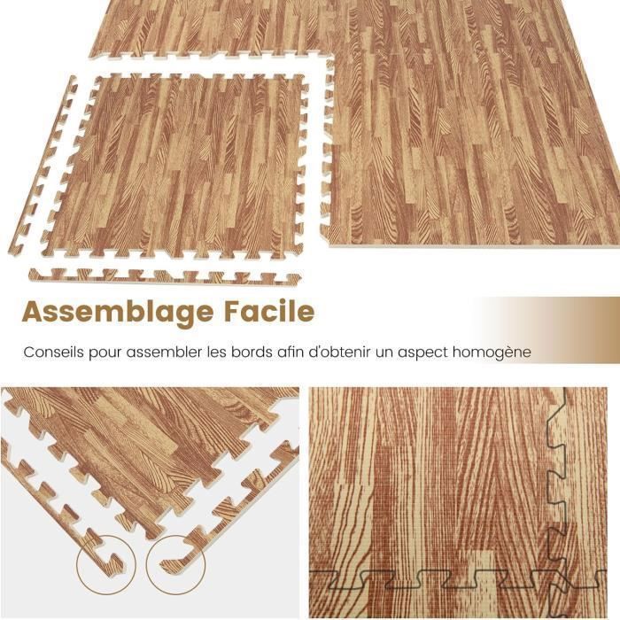 Lot de 12 Tapis De Sol en Mousse en Forme De Puzzle en Peluche, Doux, épais, Moelleux, Carrés Emboîtables, pour Décoration De Salon, Chambre à Coucher, 30 X 30 Cm(Color