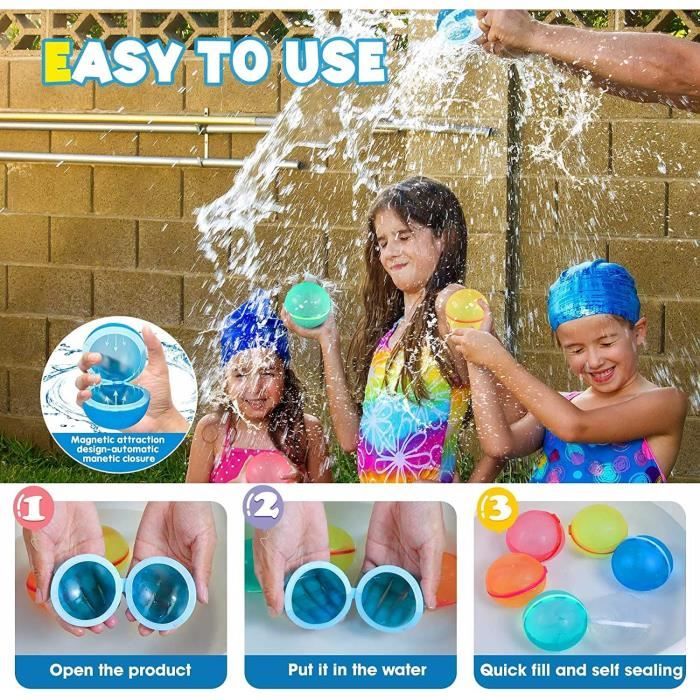 Ballons à eau réutilisables en silicone, auto-scellants, pour activités de plein air, jeux de piscine d'été, jouet
