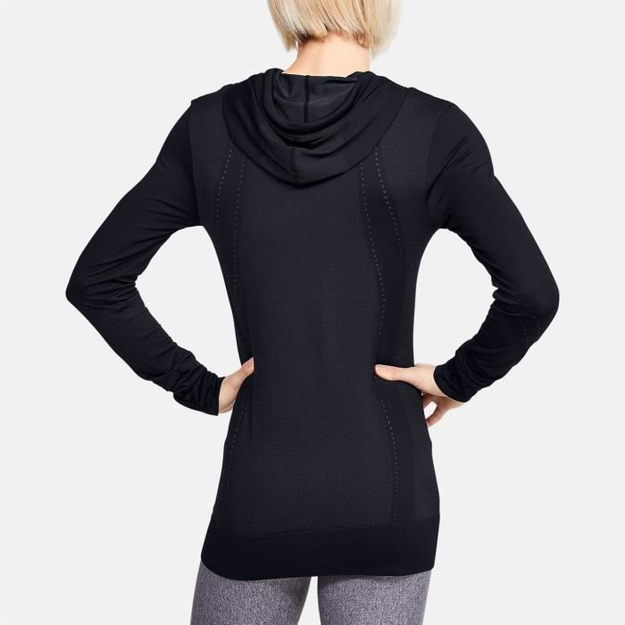 Sweat a capuche sans couture Under Armour Femmes Noir Col capuche Manches longues Noir Cdiscount Pret a Porter