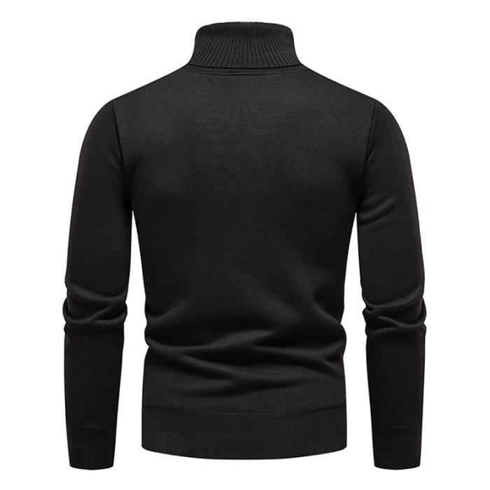 Sous Pull Col Roul Homme en Tricot Doublure Polaire Pullover