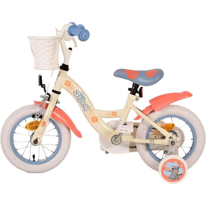 Vélo Enfant STITCH 12/14/16/18 Pouces – Roues D'Entraînement, Freins à Main, Cadre Acier, Sellier Réglable – Pour Filles Et Garçons De 2 à 9 Ans
