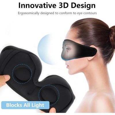 Masque De Sommeil Bluetooth Avec écouteurs Intégrés - Bandeau Nuit 3D - 8h D'autonomie - Noir