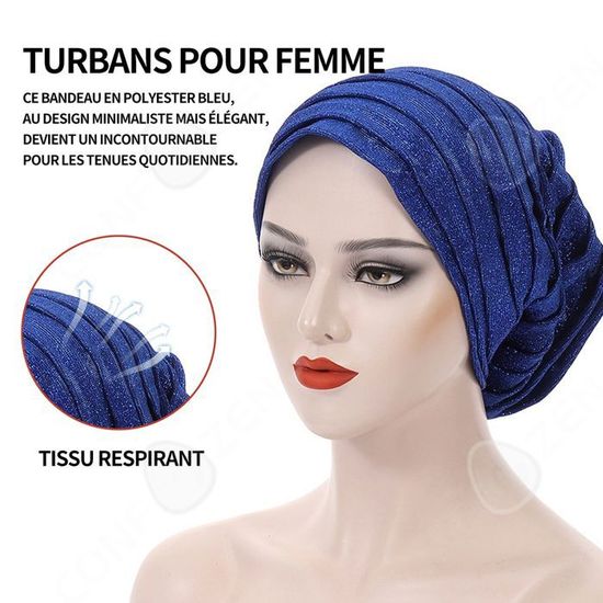 Turban Femme Jersey Extensible - Headwrap Africain Léger - Couleur Unie - DRESHOW
