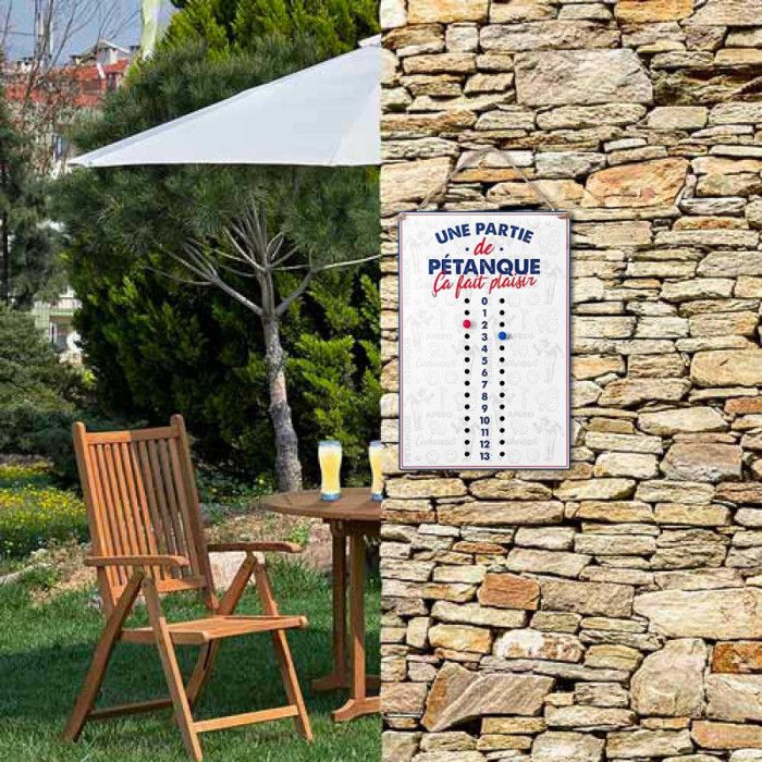 Compteur de points mural pour la pétanque carré