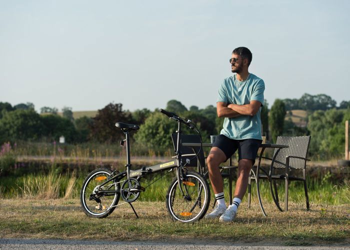 Vélo Pliable 20 Pouces HPDTZ - 7 Vitesses, Freins V-Brake, Acier Carbone, Siège Cuir Synthétique - 14