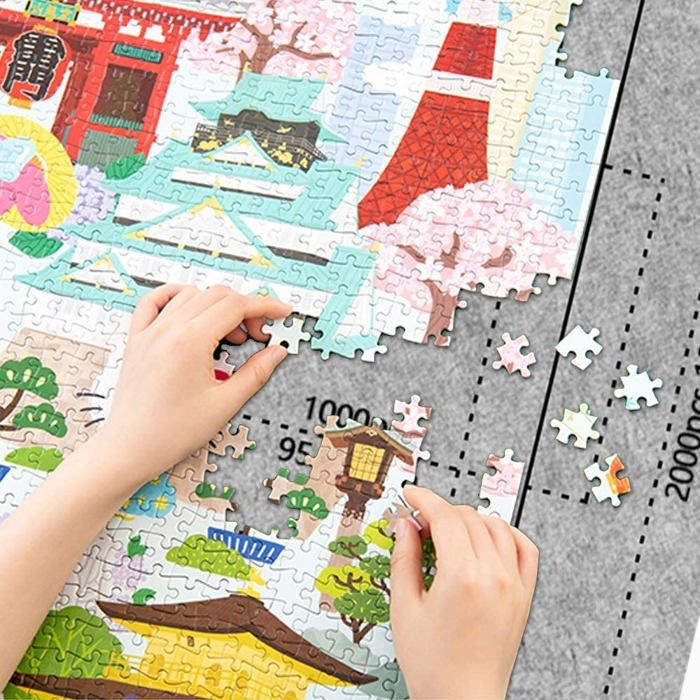 Tapis Rouleau pour Casse-Tête en Feutre Créatif jusqu'à 1 500 Pcs Rangement pour Casse-Tête Économiseur de Casse-Tête