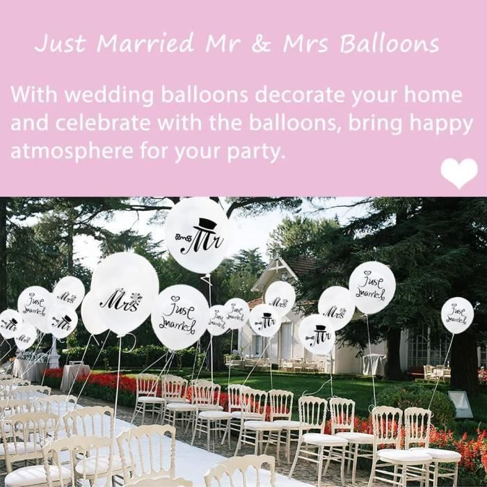 Décoration de Mariage Décoration de Mariage Ballons Hélium Mr & Mr