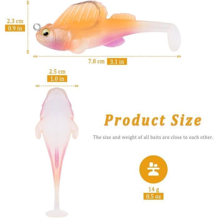 Lot De 5 Leurres De Pêche Luminescents Pour Bar – Appâts Nageurs Eau Douce Et Salée, Avec Plumes Réalistes, Crochets En Acier Carbone, Pour Truite, Brochet, Saumon Et Maquereau