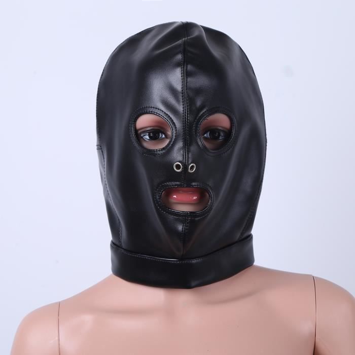 Noir BDSM Sexe Masques De Tête Cagoule Esclave Masque Sm Player