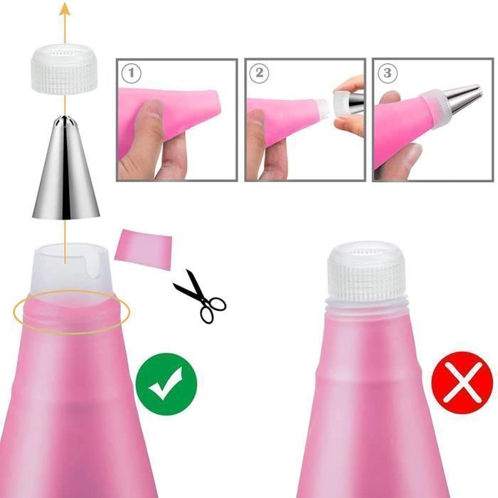 Lot De Poches à Douille Réutilisables Et Douilles Pour Glaçage Et Décoration De Gâteaux