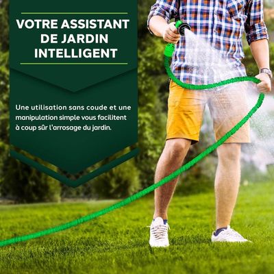 Tuyau D'arrosage Extensible 7.5m à 45m - 7 Fonctions, Pistolet Inclus, Flexible Et Rétractable