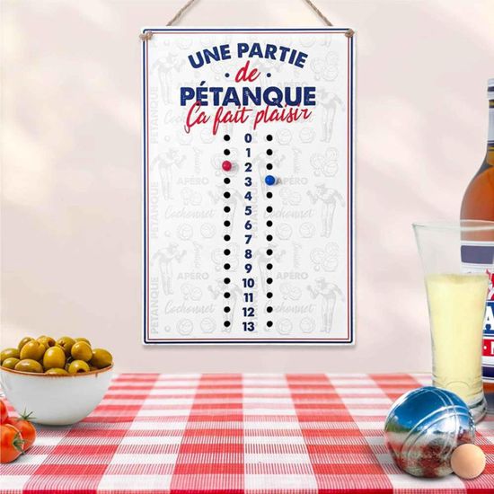 Compteur de scores pétanque mural en alu de diamètre 250mm/3mm