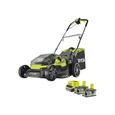 Tondeuse hybride RYOBI 18V One+ coupe 37cm - 2 batteries 5.0 Ah - 1 chargeur rapide RY18LMH37A-250-0