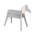 ROBA Cheval d'Extérieur en Bois Massif pour Enfants - sans Bascule - Grand Cheval de Jardin pour Enfant - Gris