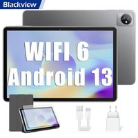 Blackview Tab 70 WiFi Tablette Tactile 10.1 pouces HD+ IPS Android 13 2.4G+5G WiFi 6, RAM 8 Go ROM 64 Go-SD 1 To 6580mAh  - Gris