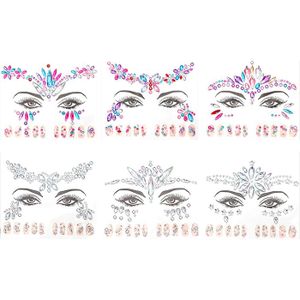 Amaza 9 Pcs Strass Autocollant Visage, Strass Visage pour Maquillage