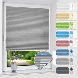 Store Enrouleur Occultant Thermique HOMEDEMO 70x100 Cm Gris Foncé - Isolation Hiver/Été + Fixation Sans Perçage