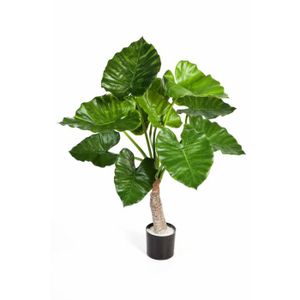 FLEUR ARTIFICIELLE Alocasia Calidora artificiel, 10 feuilles, vert, 8