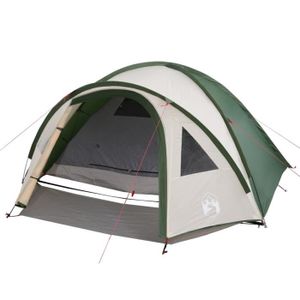 TENTE DE CAMPING Tente de camping 4 personnes vert 300x250x132 cm t