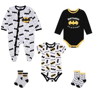 Ensemble de vêtements Batman Ensemble bébé pour un garçon body, barboteuse + chaussettes GRATUITEMENT