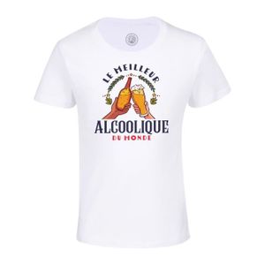 T-SHIRT T-shirt Enfant Blanc Le Meilleur Alcoolique du Mon