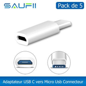CÂBLE TÉLÉPHONE [ 5 pcs ] SAUFII Câble Adaptateur USB C Type-C 3.1