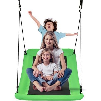 GOPLUS Balançoire Nid D’Oiseau Rond 102 Cm – Hauteur Réglable 140-180 Cm, Charge 150 Kg, Pour Enfants 3-15 Ans, Modèle Astre