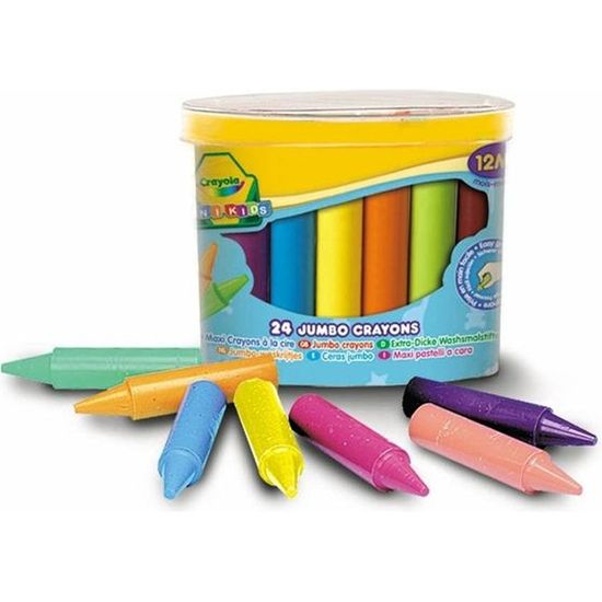 Crayola 8 Gros Crayons à La Cire Lavables – Boîte, Couleurs Vives, Faciles à Tenir, Dès 3 Ans