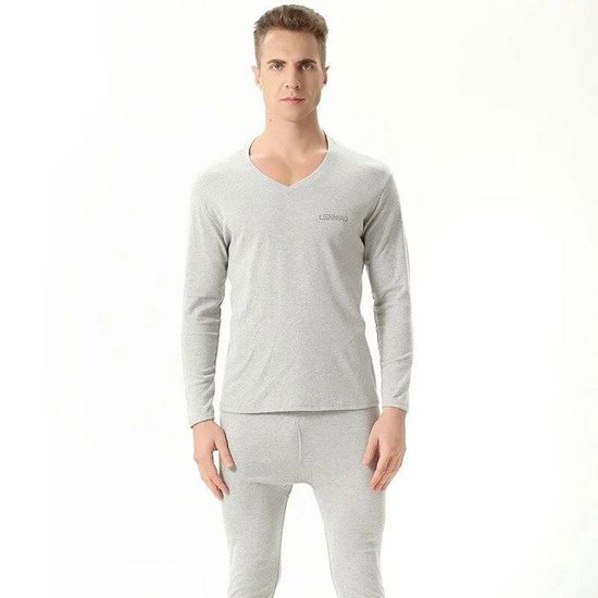 Ensemble De Sous-vêtements Thermiques En Coton Splicing Lines