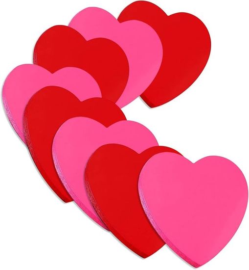 Notes Autocollantes En Forme De Cœur, Rose Clair - Lot De 50 Feuilles | Pour Bureau, Rappels, Messages Mignons | Grammage 75 G/m²