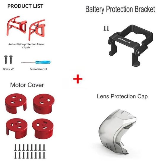 Kit 6 En 1 FPVtosky Pour DJI Avata 2 - Coque Rigide, Pare-chocs, Filtres ND, Housse, Cordon, Autocollant
