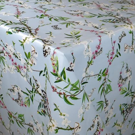 Toile Cirée Au Mètre – Fruits Sur Fond Bleu – Largeur 140 Cm – Doulito