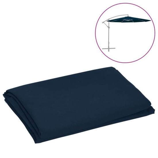 Tissu de remplacement pour parasol déporté extérieur - NEUF - Résistant UV Pare-Soleil Bleu 300 cm