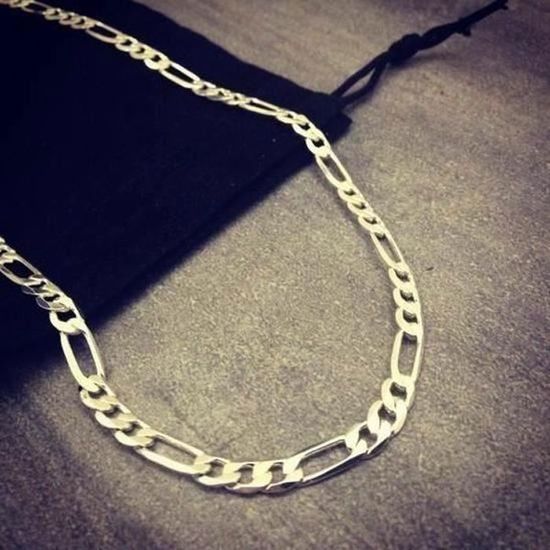 SHA Chaine homme argent figaro Achat