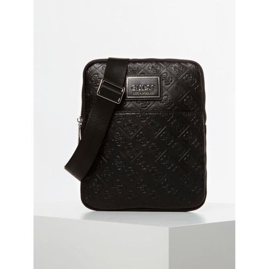 Guess Sacoche Bandoulière Homme Vezzola 4G Logo Jeans - Marron PU Cuir Synthétique Élégante