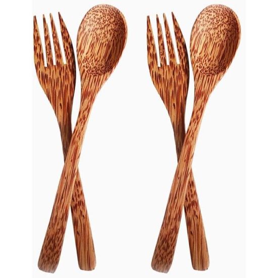 Lot De 4 Cuillères En Bois – Tailles 33 Cm, 23,5 Cm, 18 Cm – Ustensiles Cuisine Pour Remuer, Servir – Sans Rayer Les Casseroles - 8