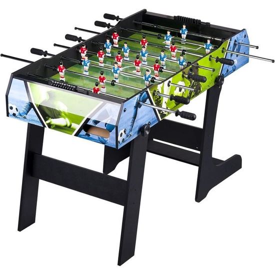 Babyfoot Mini Portable - Jeu De Football De Table Interactif Pour 2 Joueurs, Idéal Pour Les Enfants à Partir De 4 Ans, Avec 2 Ballons - Cadeau De Fête Bleu Et Blanc