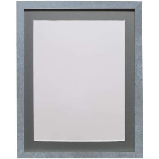 Metro White Cadre Photo Avec Double Passe-Partout Gris Clair Sur Passe