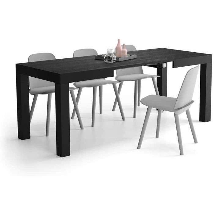 120 x 80 x 76 cm First Made in Italy Frêne Noir MobiliFiver Table Extensible Cuisine 