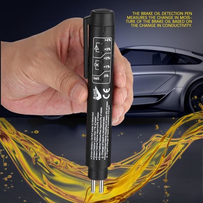 Liquide de frein Testeur d'huile liquide Pen 5 LED Outil d'essai voiture DOT3 / 4/5