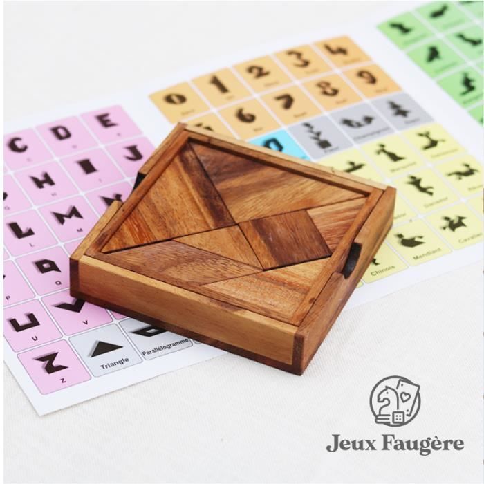 TANGRAM en bois - Casse-tete Tangram - Jeu bois Tangram