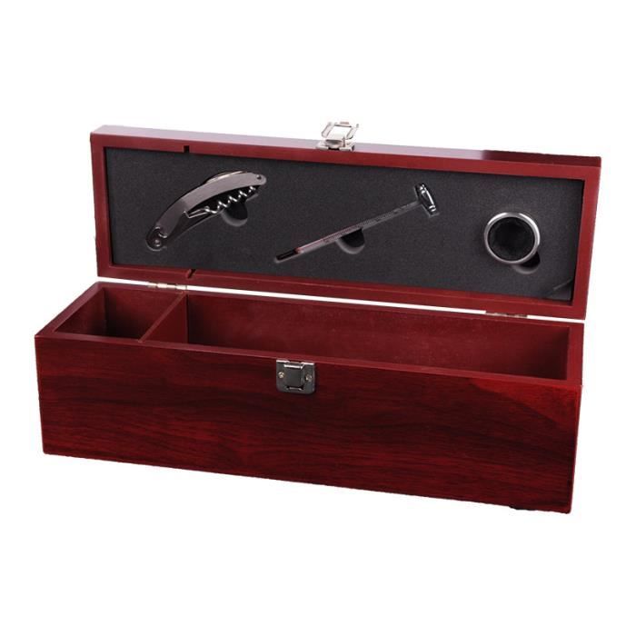 Coffret Bois - 1x75cl + 3 Accessoires - coffret
